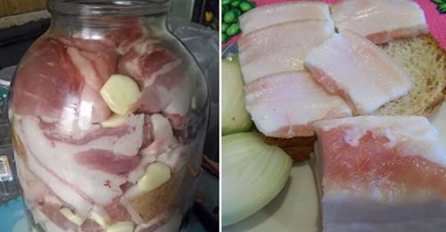 «Мокрое» сало. (От сала не полнеют, полнеют от хлеба, с которым его уплетают!) Магазинный шпик не признаю, в колбасном отделе не появляюсь. «Мокрое» сало. (От сала не полнеют, полнеют от хлеба, с которым его уплетают!) Магазинный шпик не признаю, в колбасном отделе не появляюсь.