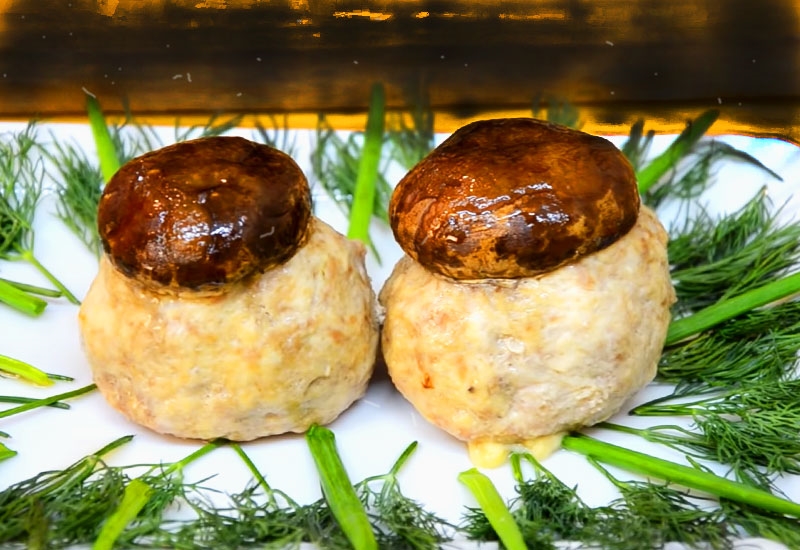 Эффектное праздничное горячее блюдо — Грибы на поляне Эффектное праздничное горячее блюдо — Грибы на поляне